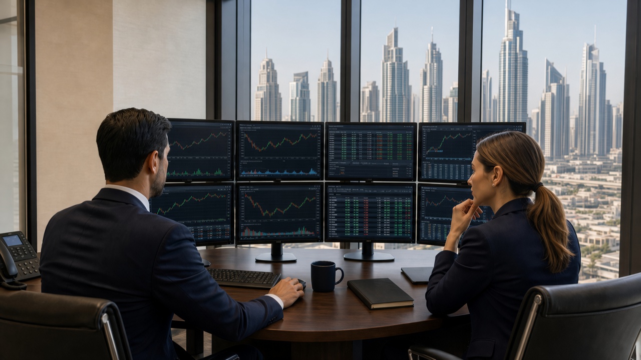 Prime desk traders monitoring live markets