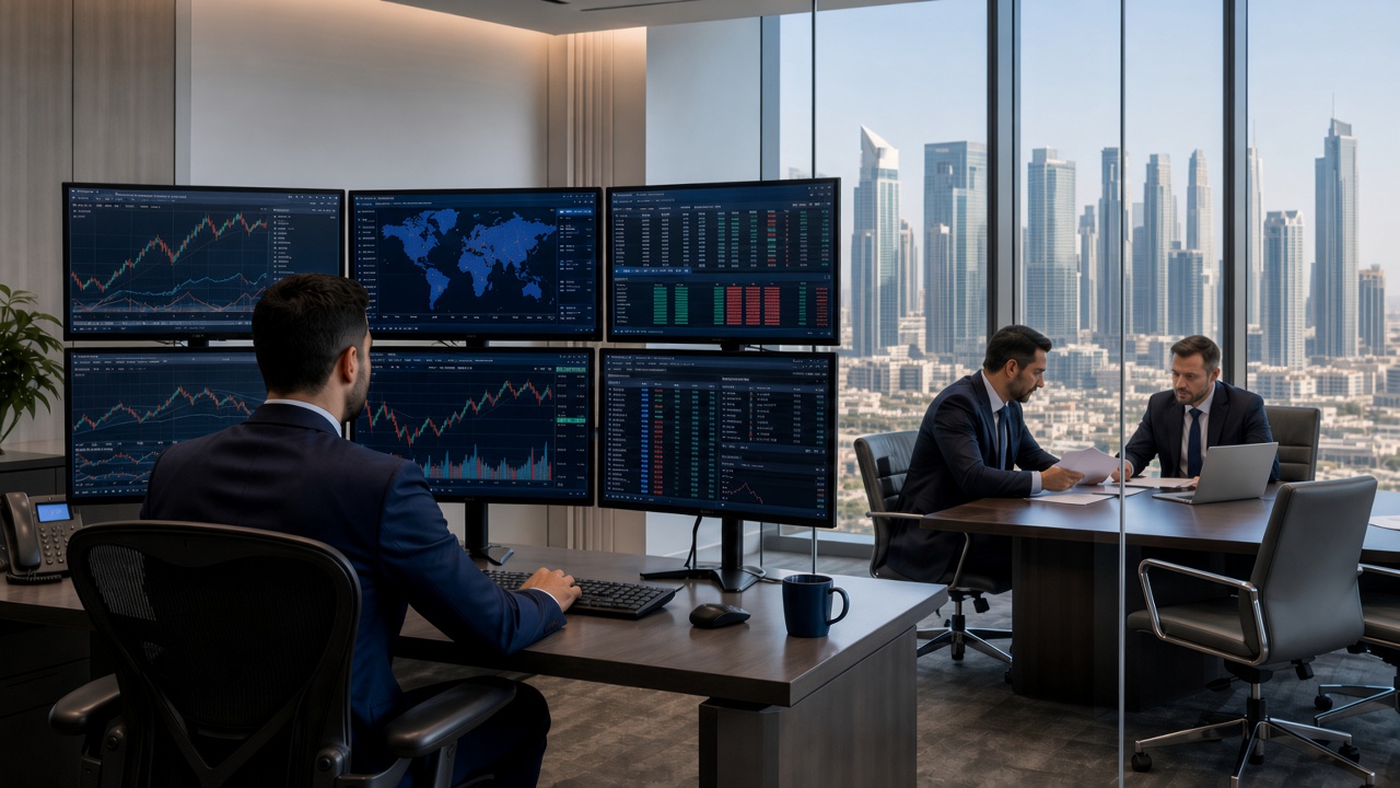 Prime desk routing live markets while partners review a unified account